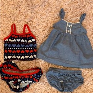 Newborn Carters swimsuit & Baby dress